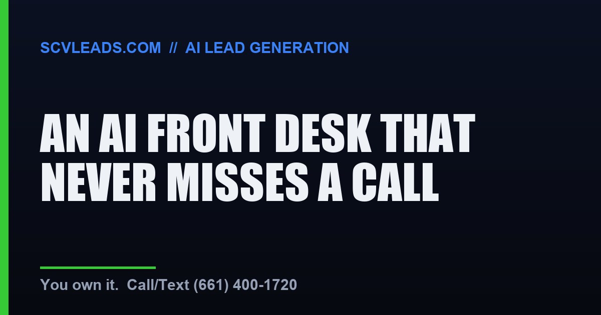 An AI front desk concept answering business calls and texts around the clock and booking appointments